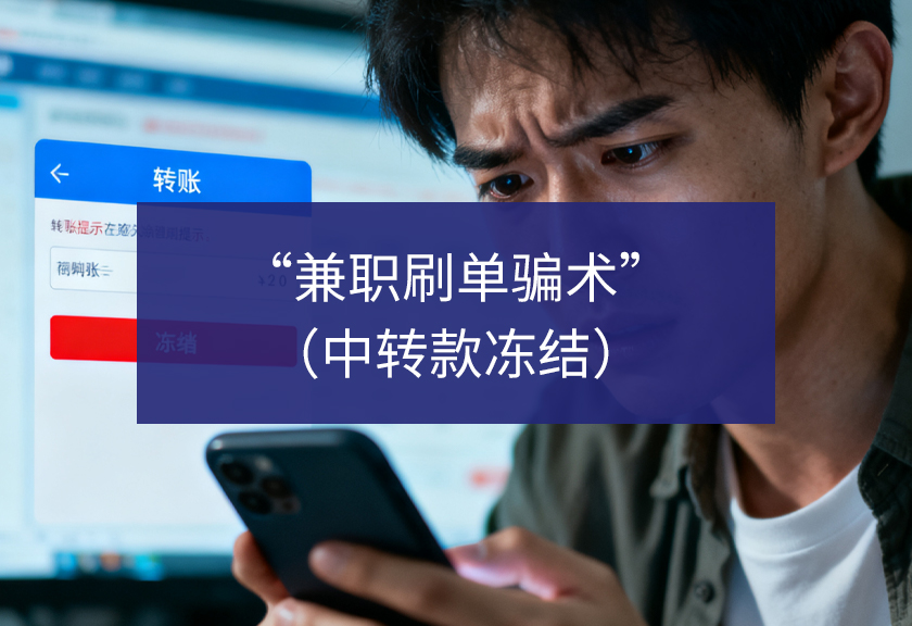 兼职刷单骗术（中转款冻结）