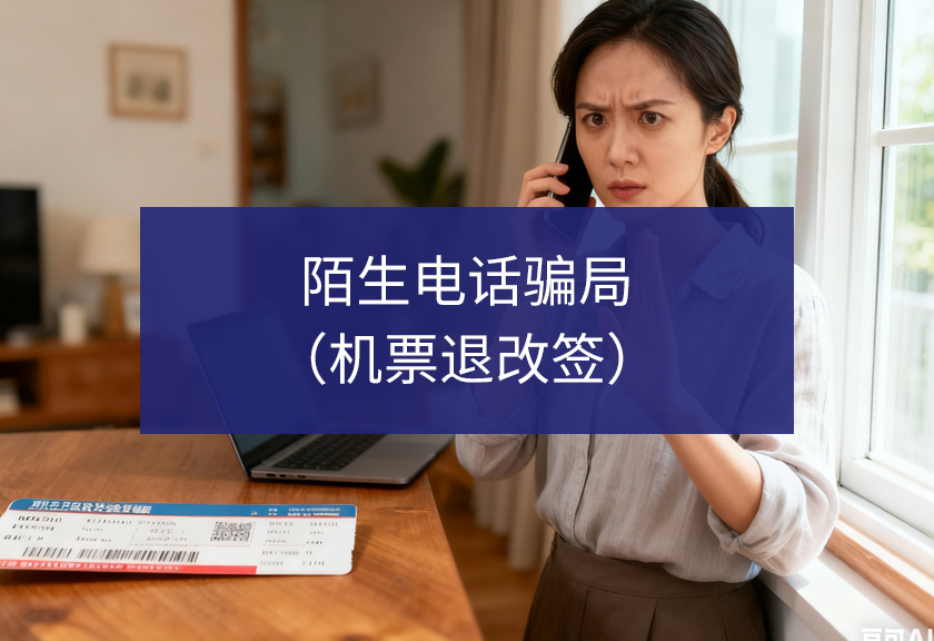 陌生电话骗局（机票退改签）